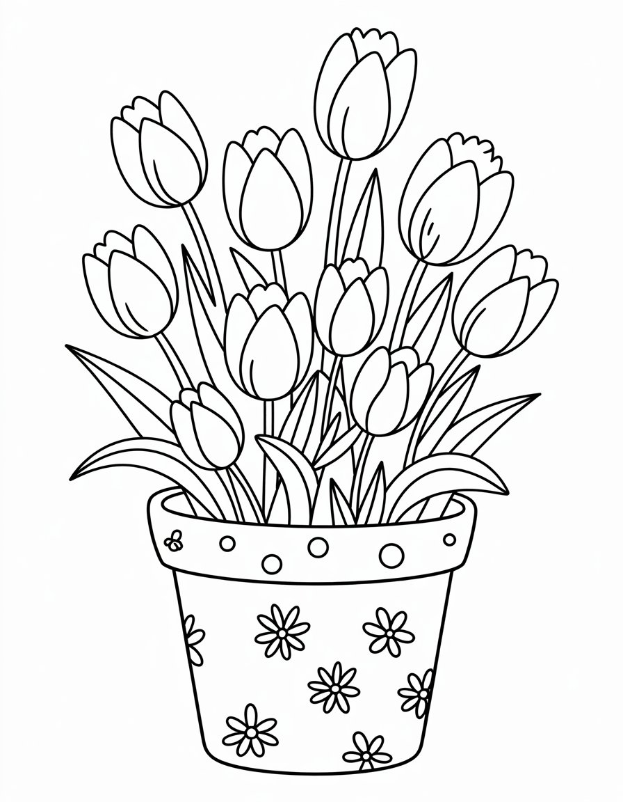 Potted Tulips Arrangement